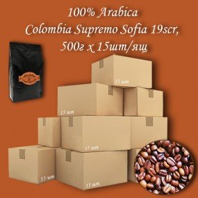 Кава зернова Arabica Colombia Supremo Sofia 19scr C.B. 500г (15шт/ящ)